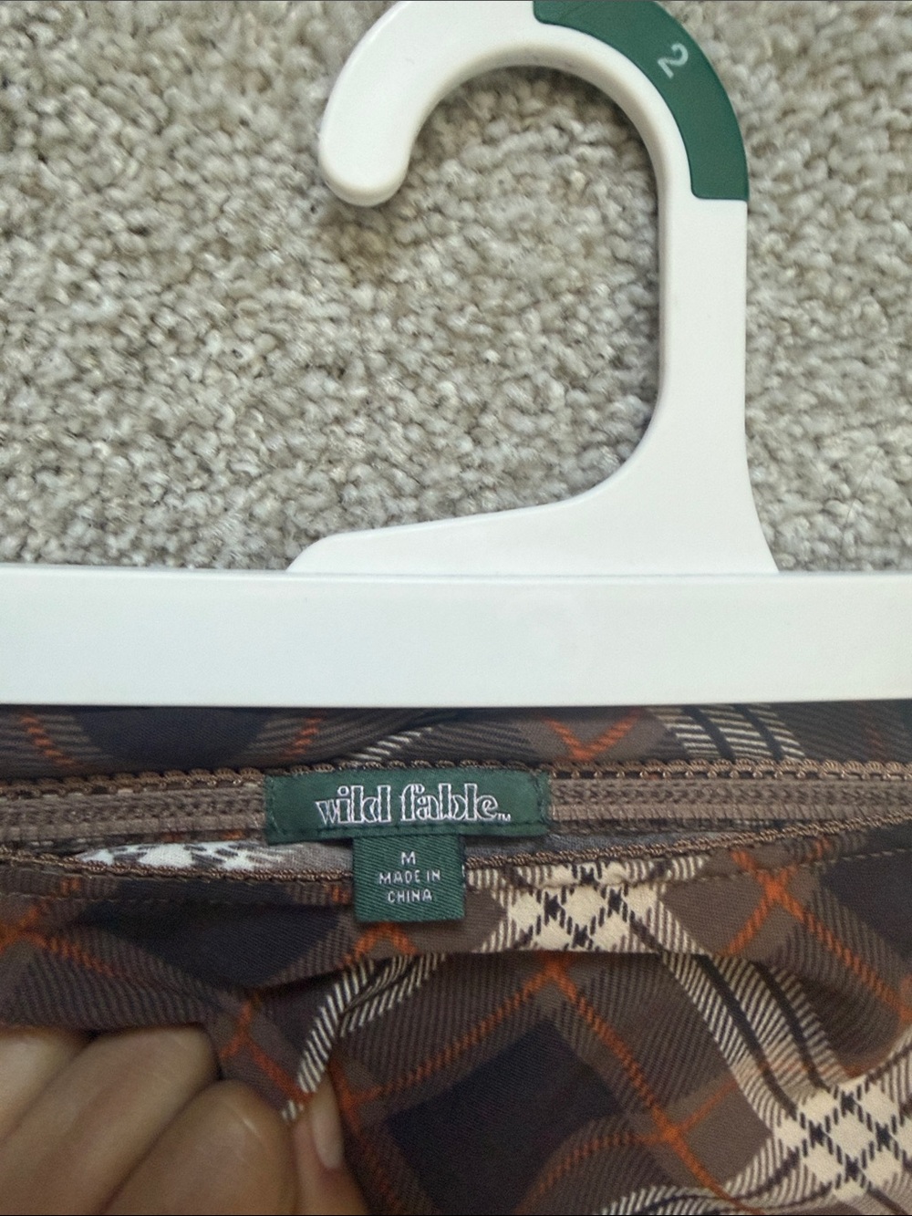 Plaid A-Line Midi Skirt in Brown - Picture 4 of 5